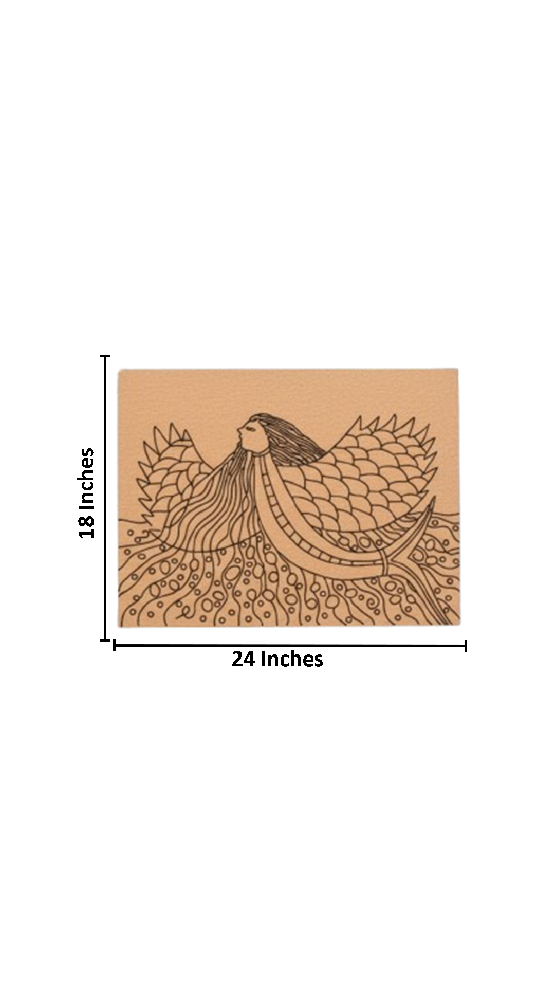 Traditional DIY MDF Painting Base with Mermaid Sea Art Design with size