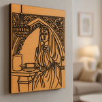 Traditional DIY MDF Painting Base with Village Woman Kitchen Design side angle 