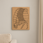 Traditional DIY MDF Painting Base with Striped Animal Design