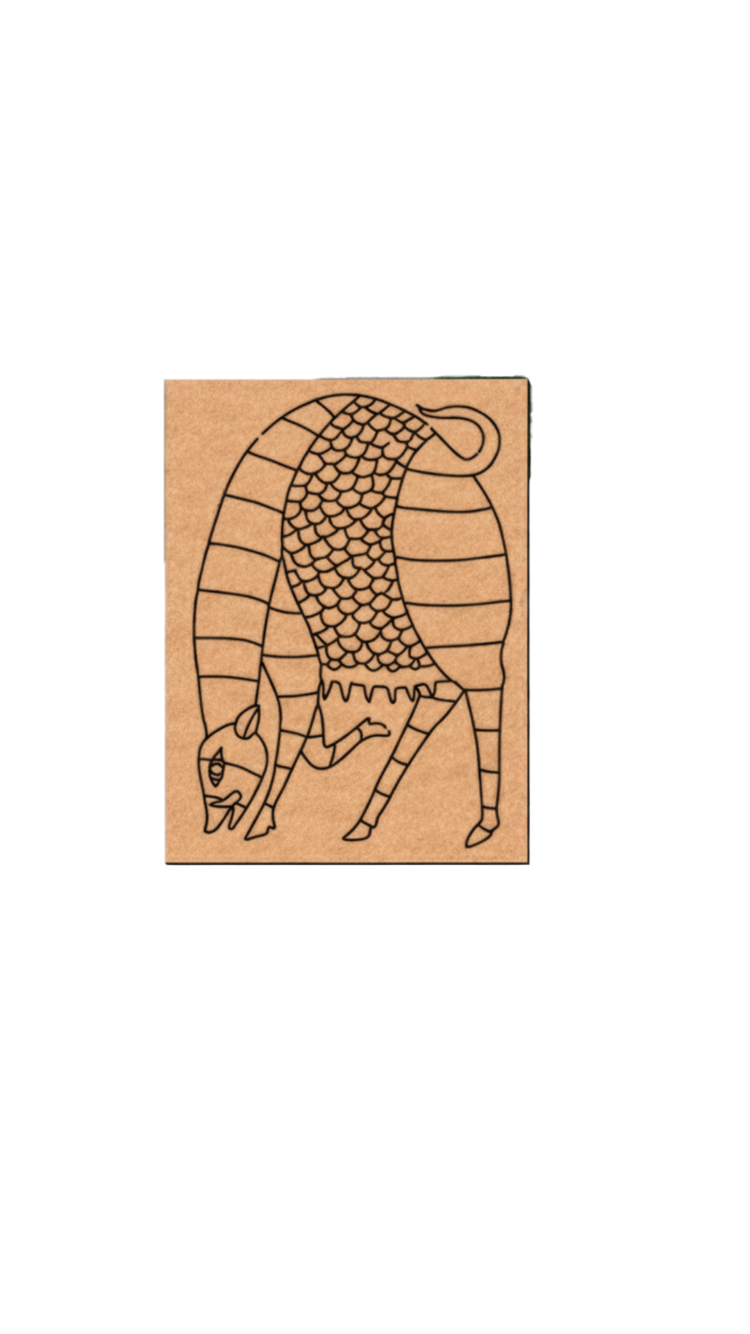 Traditional DIY MDF Painting Base with Striped Animal Design