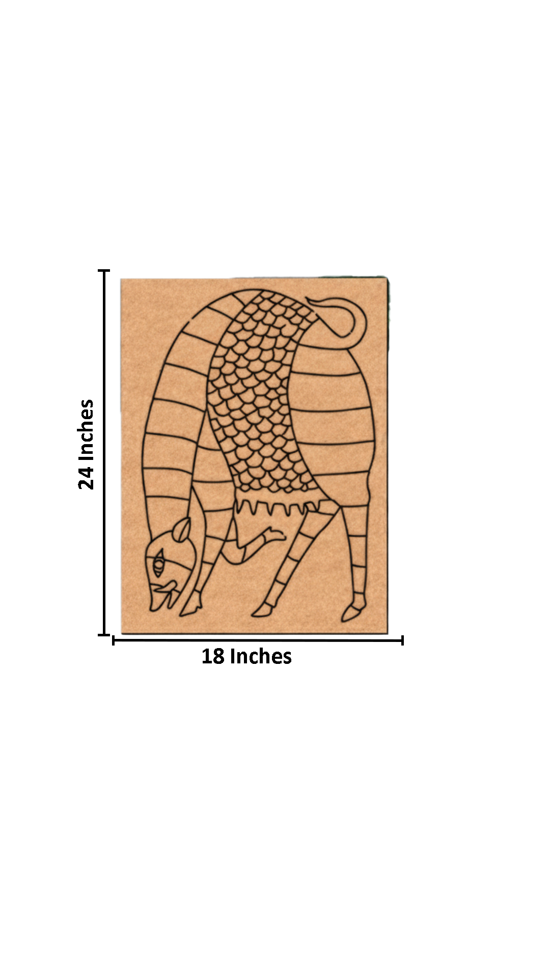 Traditional DIY MDF Painting Base with Striped Animal Design with size 
