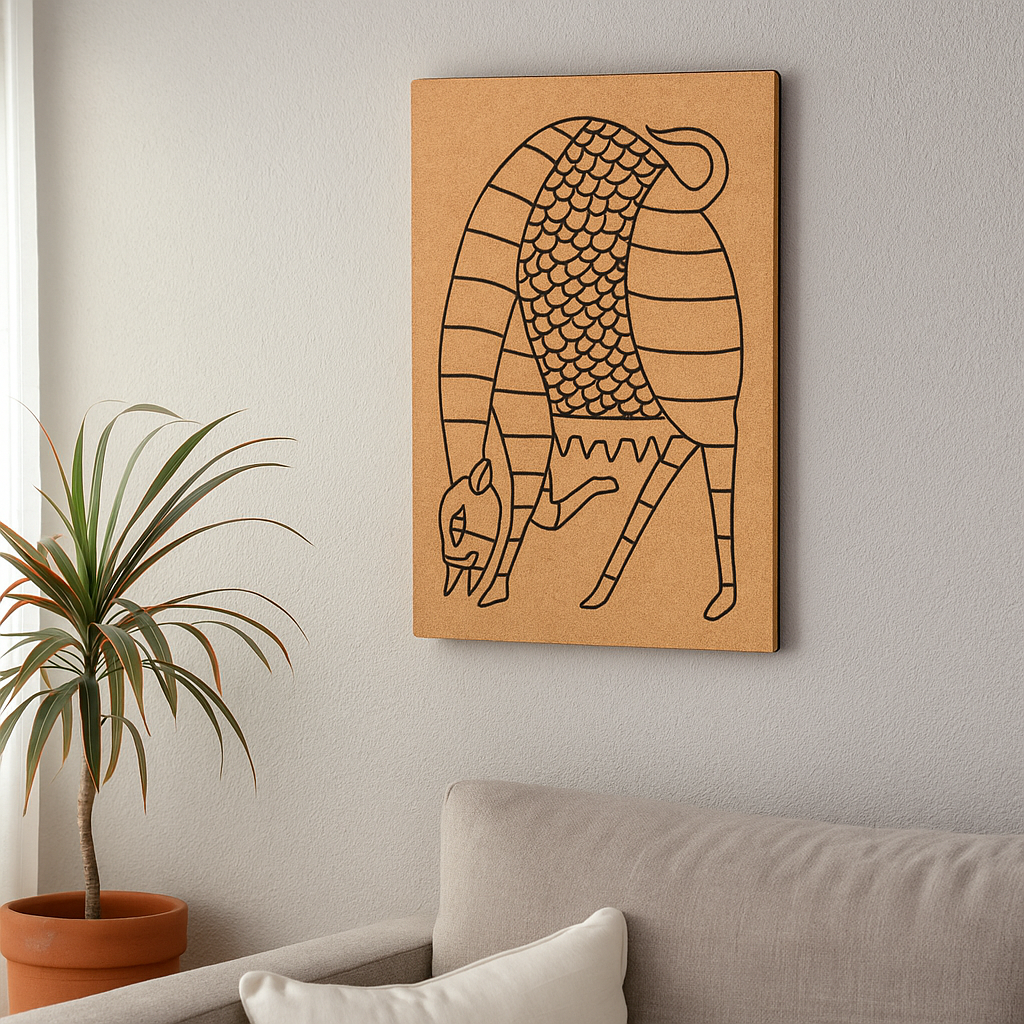 Traditional DIY MDF Painting Base with Striped Animal Design