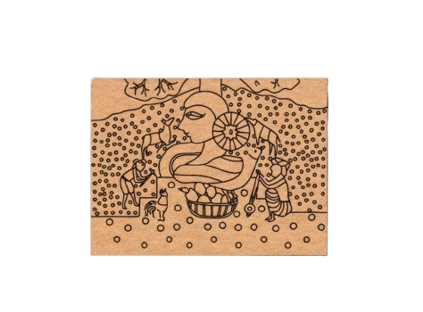 Traditional DIY MDF Painting Base with Village Mother Scene Design