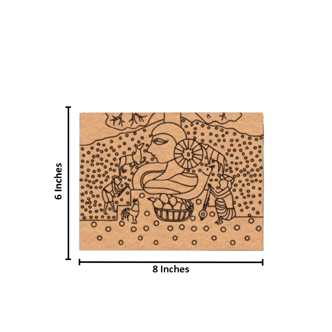 Traditional DIY MDF Painting Base with Village Mother Scene Design with size