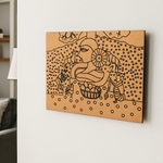 Traditional DIY MDF Painting Base with Village Mother Scene Design