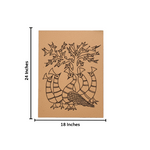 Traditional DIY MDF Painting Base with Peacock Group Under Tree Design with size