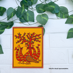 Traditional DIY MDF Painting Base with Peacock Group Under Tree Design coloured