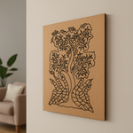 Traditional MDF DIY Painting Base with Two Birds Under Tree Design side angle 