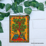 Traditional MDF DIY Painting Base with Two Birds Under Tree Design coloured