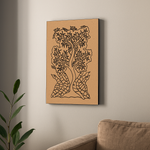 Traditional MDF DIY Painting Base with Two Birds Under Tree Design side angle