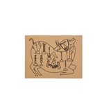 Traditional MDF DIY Painting Base with Cow and Village Art Outline