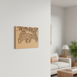 Traditional MDF DIY Painting Base with Two Deer Under Tree Design side angle 