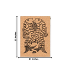 Traditional MDF DIY Painting Base with Twin Fish Folk Art Design with size