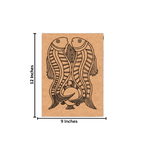 Traditional MDF DIY Painting Base with Twin Fish Folk Art Design with size