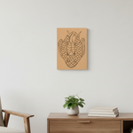 MDF painting base – finished DIY art project with bright acrylic paints for wall décor