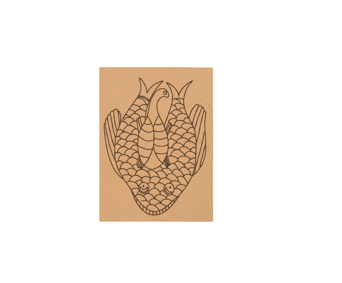 Unpainted fish design MDF art base for DIY painting 