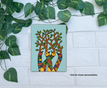 Traditional Painting MDF DIY Art Base with Tribal Birds and Tree Artwork coloured 