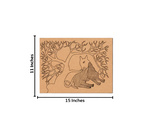 Traditional Painting MDF DIY Art Base with Tribal Animal Under Tree Artwork with size 