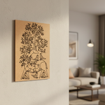 MDF DIY Painting Board with Tree Birds and Deer Traditional Outline side angle 