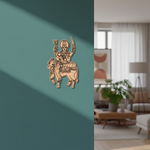 Decorative  MDF DIY wall art of a deity on a bull in a living room setting