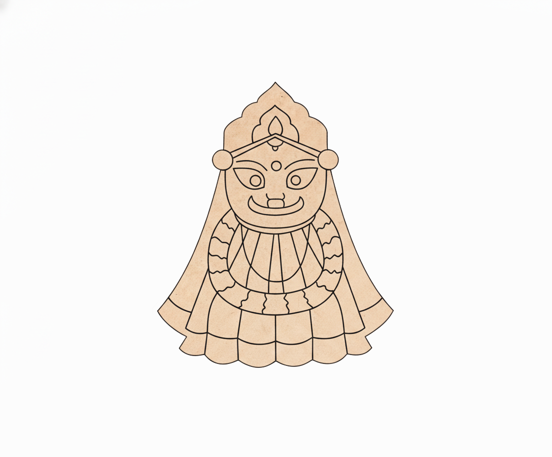  MDF DIY  mask with traditional design on a white background