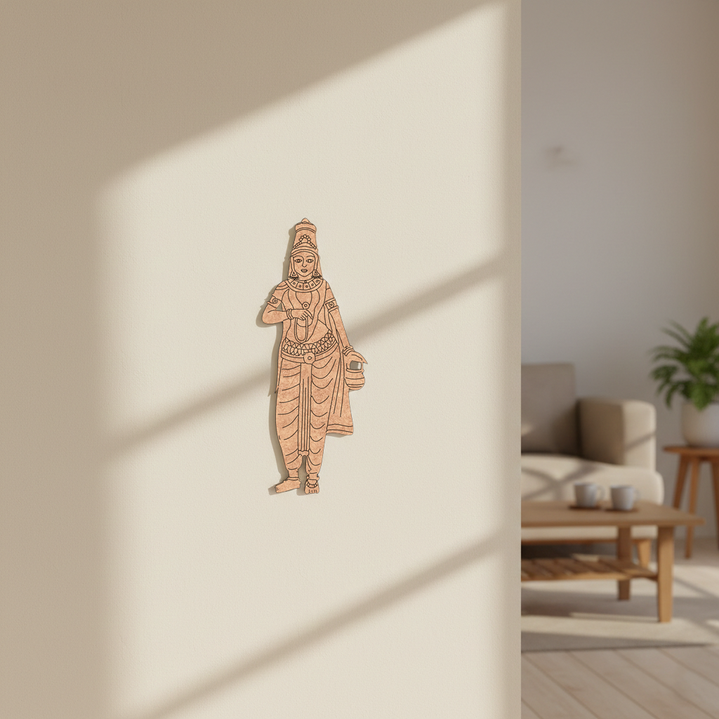  MDF DIY  wall decoration of a standing figure in a living room setting