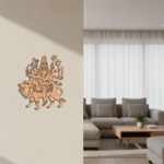 Decorative  MDF DIY wall art of a lion with multiple heads in a living room setting.