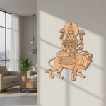 Decorative  MDF DIY  wall art of a lion and a seated figure in a modern living room.
