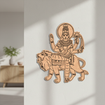  MDF DIY  wall decoration of a deity on a lion in a room setting