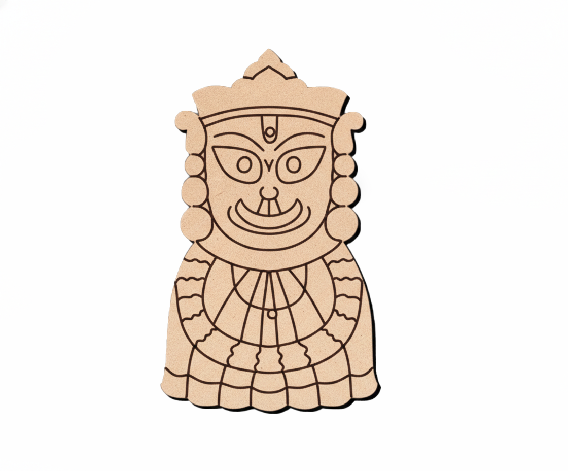  MDF DIY wall art  of a stylized face with patterns on a white background