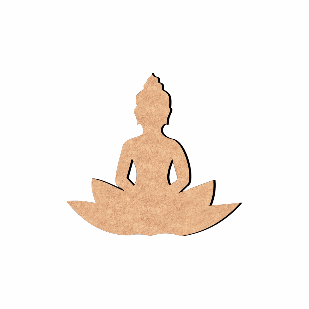  MDF DIY wall art of a Buddha figure on a white background
