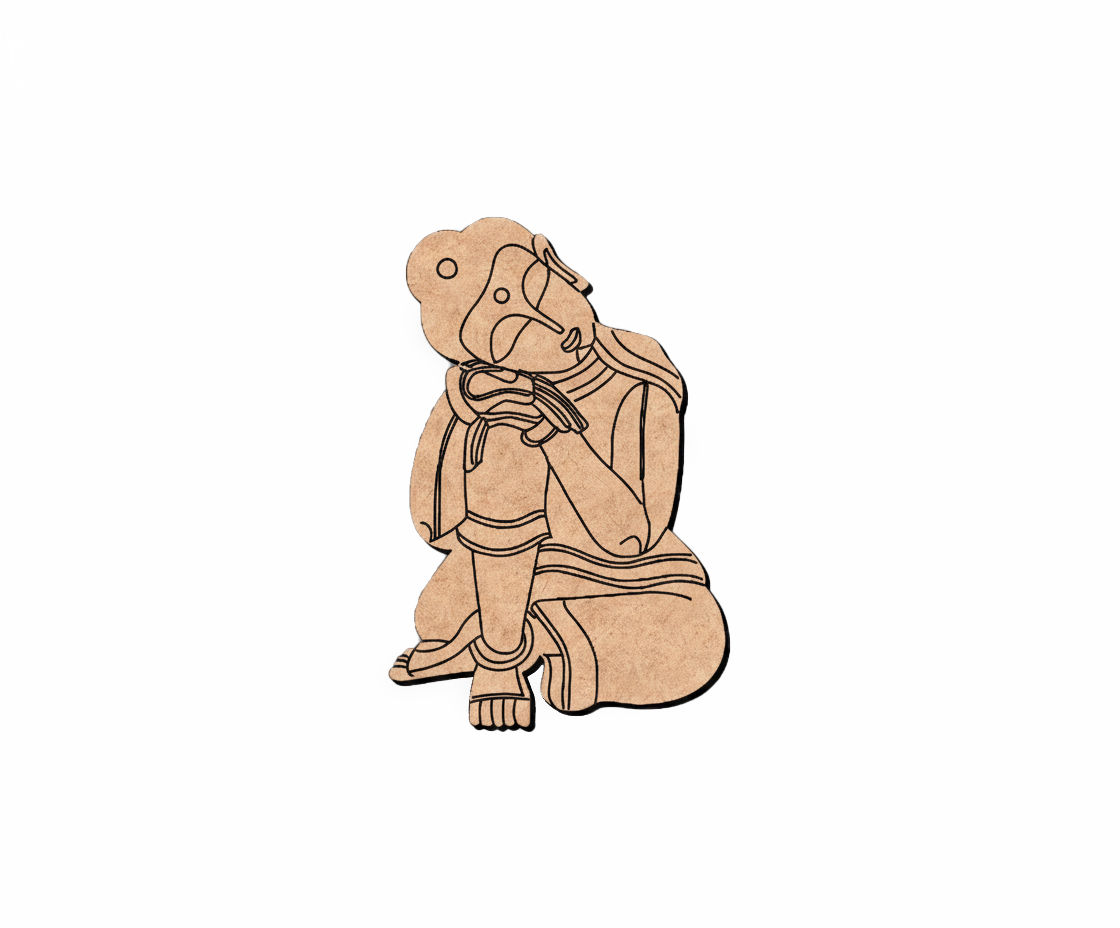  MDF DIY  cutout of a person sitting with a phone on a white background