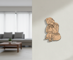 MDF DIY  wall decoration of a person in a modern living room.
