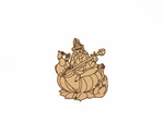  MDF DIY  Decorative design of a seated figure with a musical instrument on a white background