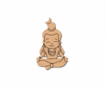  MDF DIY  cutout of a meditating Buddha figure on a white background