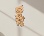  MDF DIY  cutout of a cartoon character on a beige background