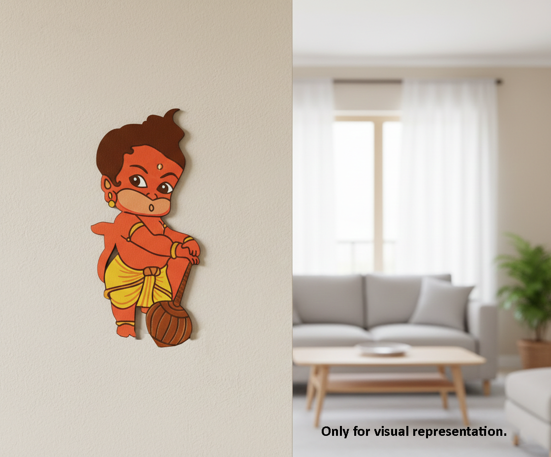  MDF DIY  wall decoration of a cartoon character in a living room setting
