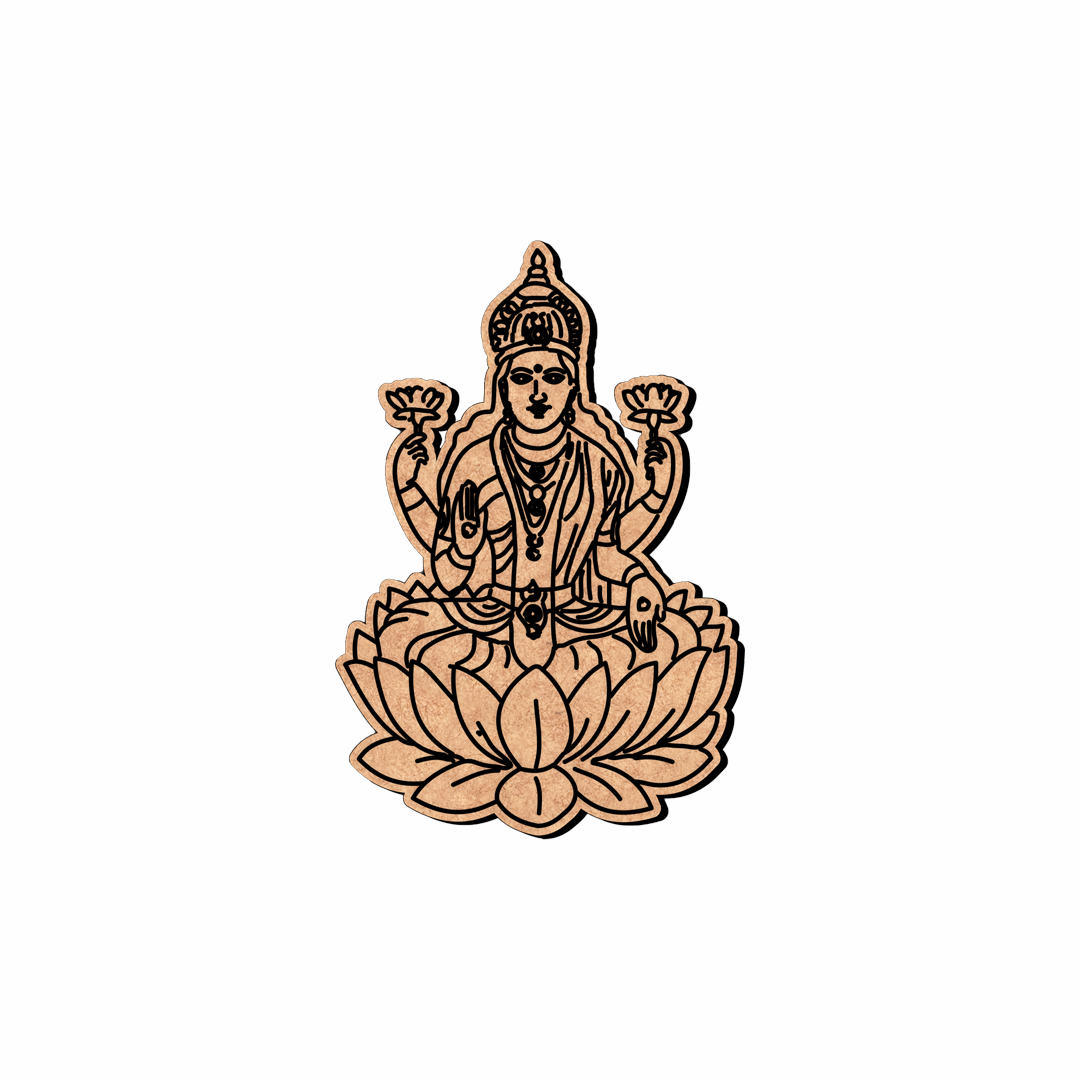 Decorative  MDF DIY design of a seated figure on a white background