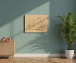 MDF Festival Canvas DIY Raksha Bandhan Painting Board showing brother sister illustration for kids craft and festive art project, mounted on wall