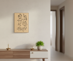 MDF Festival Canvas DIY Garba Wall Art Painting Board with traditional dancing couple design for festive craft and home decor, mounted on wall