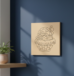 MDF Festival Canvas DIY Easter Basket Painting Board with decorative eggs and bow design for kids craft and festive art project, mounted on wall