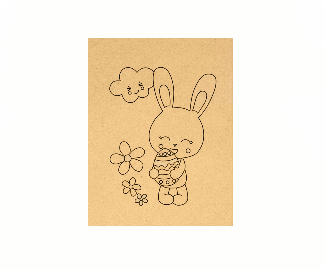 MDF DIY Bunny Painting Board for Kids Festival Canvas