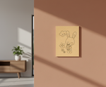 MDF DIY Bunny Painting Board for Kids Festival Canvas, mounted on wall