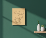 MDF DIY Bunny Painting Board for Kids Festival Canvas, mounted on wall