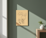 MDF DIY Bunny Painting Board for Kids Festival Canvas, mounted on wall