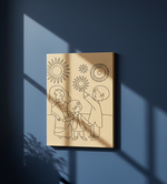 MDF Festival Canvas DIY Diwali Family Painting Board showing parents and child with fireworks design, mounted on wall