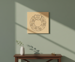 MDF Festival Canvas DIY Floral Wreath Painting Board with bow and flower design, mounted on wall