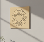MDF Festival Canvas DIY Floral Wreath Painting Board with bow and flower design, mounted on wall