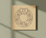 MDF Festival Canvas DIY Floral Wreath Painting Board with bow and flower design, mounted on wall