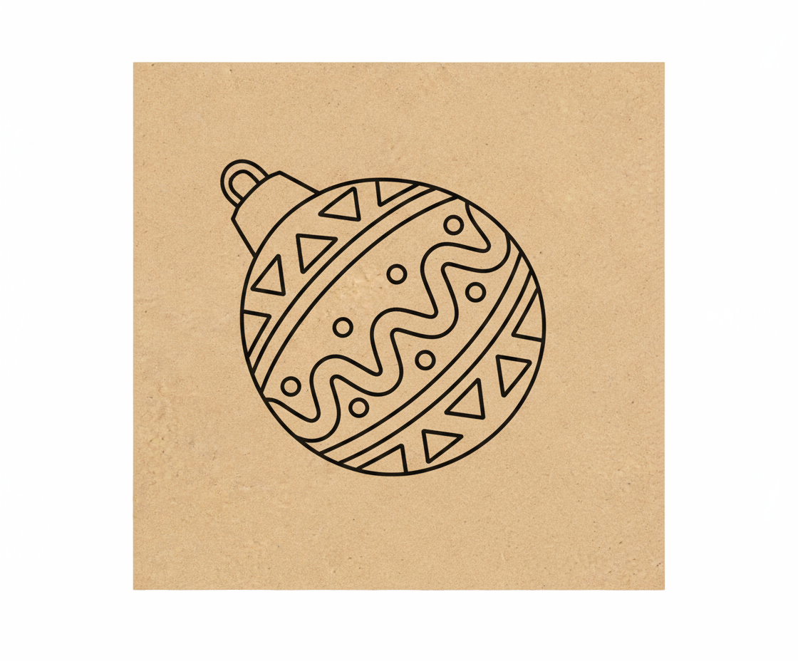 MDF Christmas Ornament Festival Canvas DIY Painting Board with decorative bauble design for kids craft